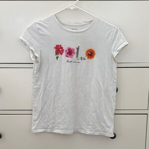 Polo by Ralph Lauren Women's White Tee with Floral Logo